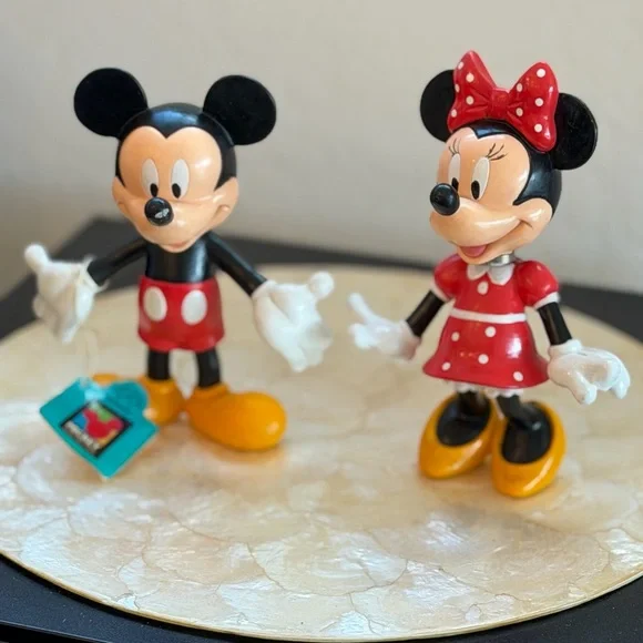 Vintage Set of 2 Walt Disney Applause Mickey & Minnie Mouse Nodder - Picture 2 of 7